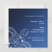 ハワイアンシータートルホワイトオンブルービーチ結婚式 招待状 (裏面)