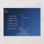 ハワイアンシータートルホワイトブルービーチ日付を保存 案内ポストカード (裏面)