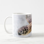 ハワイアンシータートルリアルウォーターカラー コーヒーマグカップ (左)