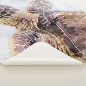 ハワイアンシータートルリアルウォーターカラー シェルパブランケット (3/4)