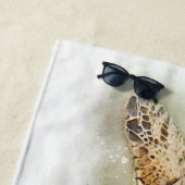 ハワイアンシータートルリアルウォーターカラー ビーチタオル (インサイチュ)