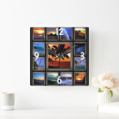 ハワイアンシーンの壁時計 スクエア壁時計 (ホーム)