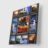 ハワイアンシーンの壁時計 スクエア壁時計 (傾斜)