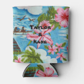 ハワイアンシーン（カスタマイズ可能） 缶クーラー (正面)