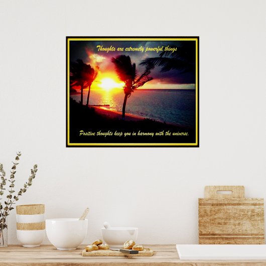 ハワイアンシー感動的ン引用文 ポスター (キッチン)