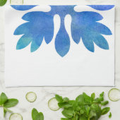 ハワイアンジンジャーキルト海ブルーウォーター色 キッチンタオル (折り畳み)