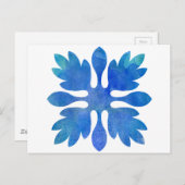 ハワイアンジンジャーキルト海ブルーウォーター色 ポストカード (正面/裏面)