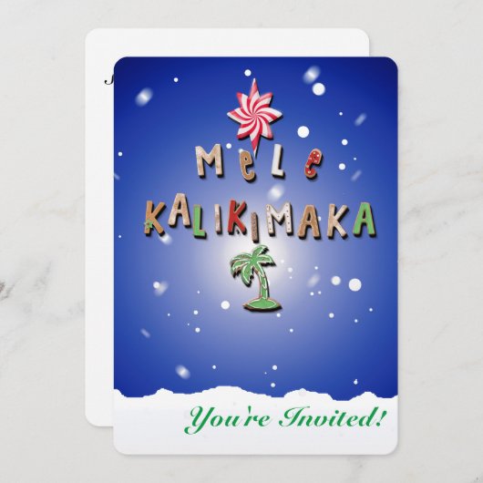 ハワイアンジンジャーブレッドCookieとキャンディ2.0 招待状 (正面/裏面)