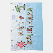 ハワイアンジンジャーブレッドCookieとキャンディ キッチンタオル (縦)