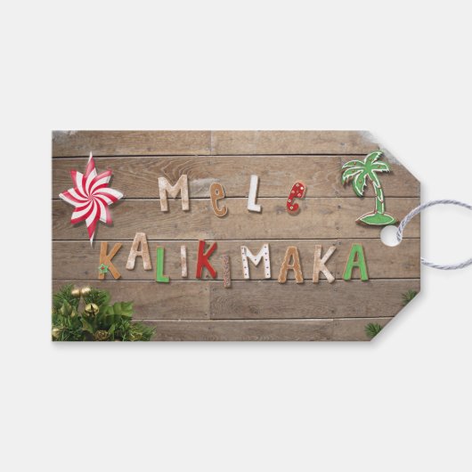 ハワイアンスタイルジンジャーブレッド挨拶 ギフトタグ (正面(横))