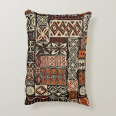 ハワイアンスタイルタパ部族布抽象芸術パッチウ アクセントクッション (裏面(縦))