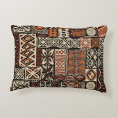 ハワイアンスタイルタパ部族布抽象芸術パッチウ アクセントクッション (裏面)