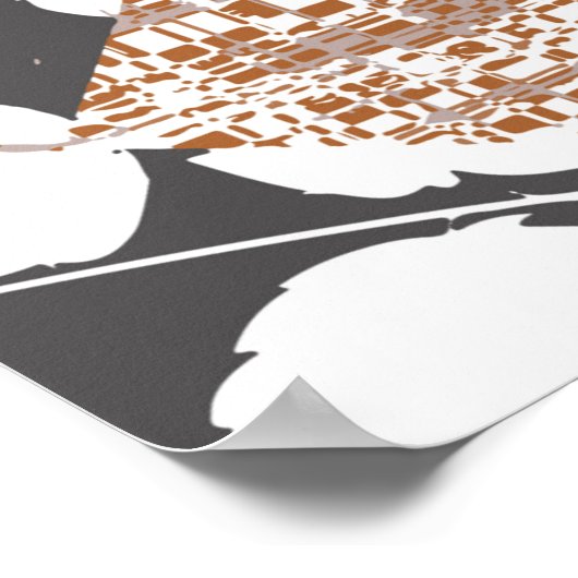 ハワイアンスタイルタパ部族布抽象芸術パッチウ ポスター (角)