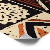 ハワイアンスタイルタパ部族布抽象芸術パッチウ ポスター (角)