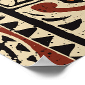 ハワイアンスタイルタパ部族布抽象芸術パッチウ ポスター (角)