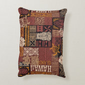 ハワイアンスタイルトライバルモチーフ生地パッチワークアバスター アクセントクッション (裏面(縦))