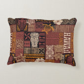 ハワイアンスタイルトライバルモチーフ生地パッチワークアバスター アクセントクッション (裏面)