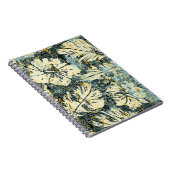 ハワイアンスタイルハイビスカス生地とトライバルバックグロ ノートブック (右側)