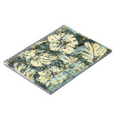 ハワイアンスタイルハイビスカス生地とトライバルバックグロ ノートブック (左側)