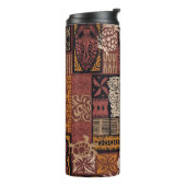 ハワイアンスタイル部族モチーフの布地パッチワークabstr タンブラー (回転左)