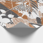 ハワイアンスタイルtapa部族のファブリック抽象芸術パッチwo ラッピングペーパー (角)