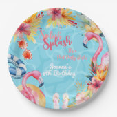 ハワイアンスプラッシュサマープール誕生日パーティー ペーパープレート (正面)