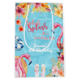 ハワイアンスプラッシュサマープール誕生日パーティー ミディアムペーパーバッグ