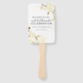 ハワイアンソフトサンホワイトフラワークリスマスライト ハンドファン (正面)