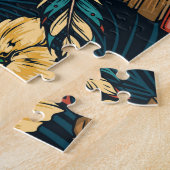 ハワイアンタイキマスク熱帯パターン ジグソーパズル (側面)