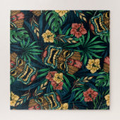 ハワイアンタイキマスク熱帯パターン ジグソーパズル (横)