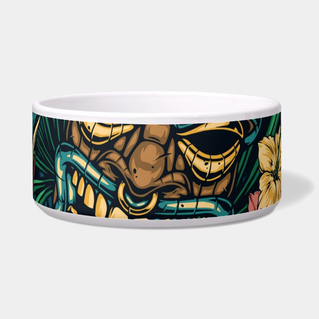 ハワイアンタイキマスク熱帯パターン ボウル (正面)