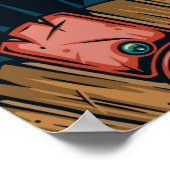 ハワイアンタイキマスク熱帯パターン ポスター (角)