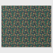 ハワイアンタイキマスク熱帯パターン ラッピングペーパー (フラット)