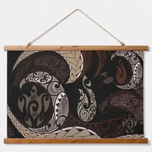 ハワイアンタップのアイコン 吊り下げ型タペストリー (正面)