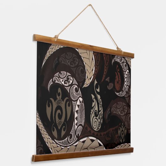 ハワイアンタップのアイコン 吊り下げ型タペストリー (傾斜あり)