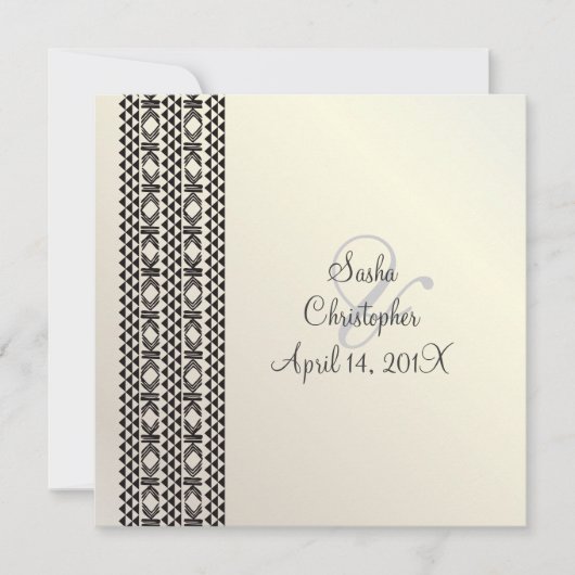 ハワイアンタトゥーパーティの招待状/黒+白 招待状 (正面)