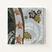 ハワイアンタパとハイビスカスとホヌノート ノートブック (裏面)