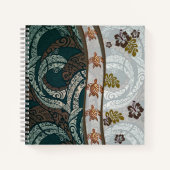 ハワイアンタパとハイビスカスとホヌノート ノートブック (正面)