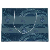 ハワイアンタパアンドホヌ抱き枕 ラージペーパーバッグ (正面)