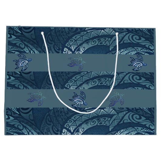 ハワイアンタパアンドホヌ抱き枕 ラージペーパーバッグ (裏面)