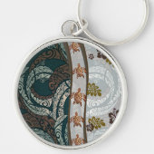 ハワイアンタパフュージョンウィズホヌアンドモンステラ キーホルダー (正面)