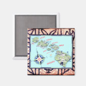 ハワイアンタパ磁石 マグネット (正面/裏面)