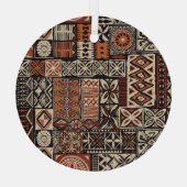 ハワイアンタパ:部族パッチワーク ガラスオーナメント (裏面)