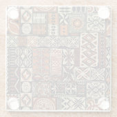 ハワイアンタパ：部族パッチワーク ガラスコースター (裏面)