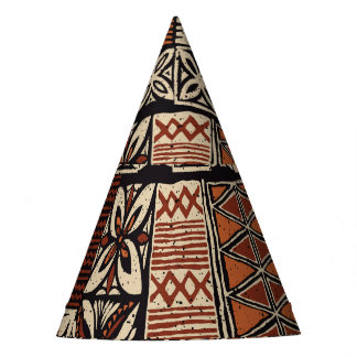 ハワイアンタパ：部族パッチワーク パーティーハット