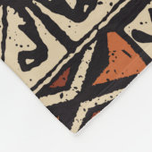 ハワイアンタパ：部族パッチワーク フリースブランケット (角)