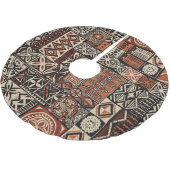 ハワイアンタパ:部族パッチワーク ブラッシュドポリエステルツリースカート (アングル)