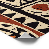 ハワイアンタパ：部族パッチワーク ポスター (角)