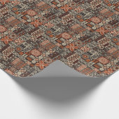 ハワイアンタパ：部族パッチワーク ラッピングペーパー (角)