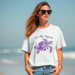 ハワイアンタートルタルト同盟熱帯パープル Tシャツ